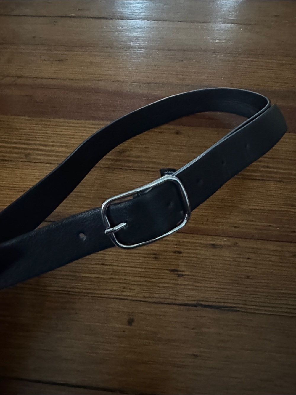 Leather Belt with Silver Buckle